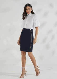 Saia Reta Jeans - Majurye Modas