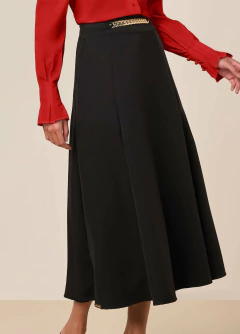 Saia de Alfaiataria Godê com Detalhes de Corrente - loja online