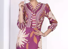 Vestido Crepe Longo Estampado - comprar online