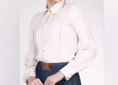 Camisa Linho com Guippir - comprar online