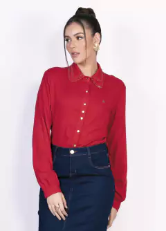 Camisa Viscose Detalhe Guippir