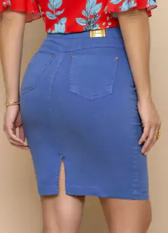 Saia Sarja Tradicional Collor Azul - comprar online