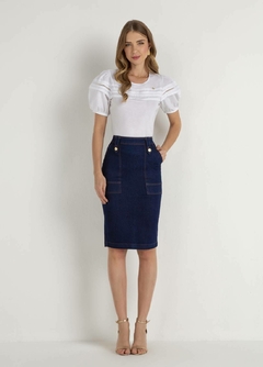 Saia Reta Jeans - Majurye Modas