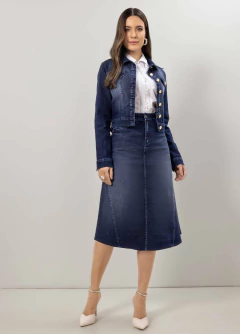 Saia Evasê Jeans na internet