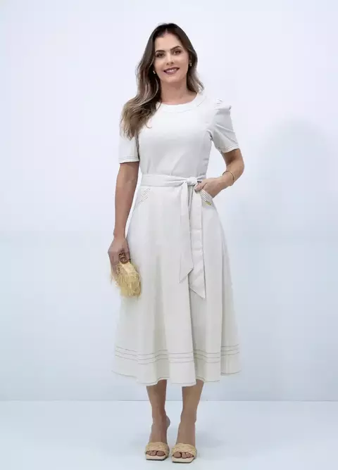 Vestido Linho com Textura