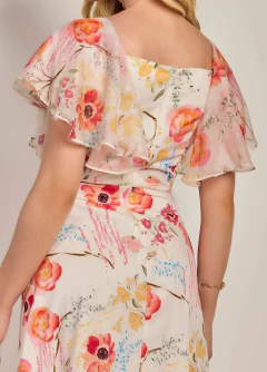 Vestido Chiffon Estampado - Majurye Modas