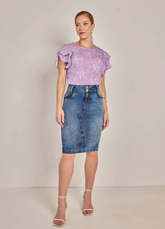 Saia Jeans Tradiconal 02 Botões na internet