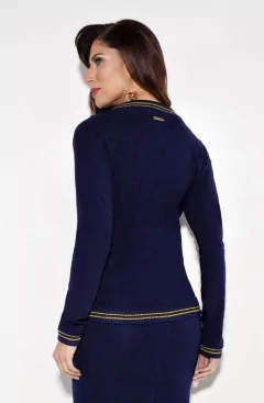 Jaqueta Bomber Malha Denim - comprar online