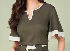 Blusa Viscose com Mix de Tecido - comprar online