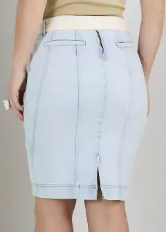 Saia Lápis Jeans 55cm - comprar online