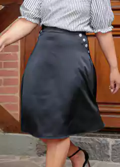 Saia Demi Evasê Cetim