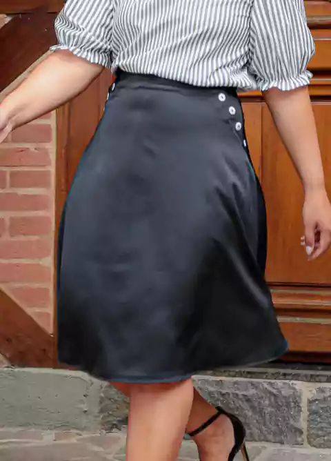 Saia Demi Evasê Cetim