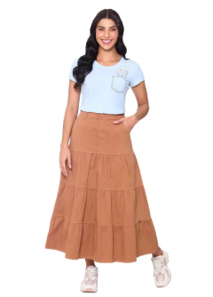 Saia Carolina Jeans Color Hapuk - Majurye Modas