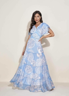 VESTIDO PLANO LONGO ESTAMPADO