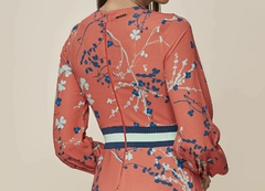 Vestido Crepe Longo Estampado com Ribana na internet