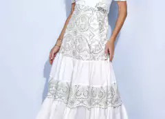 VESTIDO DE LEISE COM BABADOS - comprar online