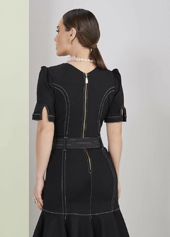 Vestido Gam Sino Jeans Black Com Faixa na internet