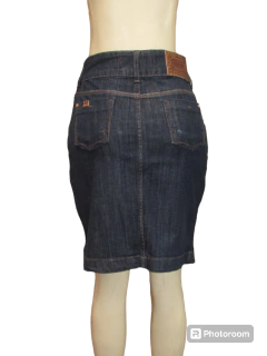 Saia Secretaria Jeans Luapole Com Botões e zíper - comprar online