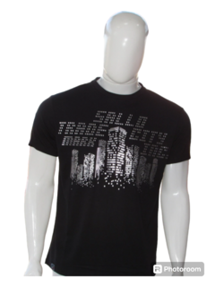 Camiseta Sallo Masculina Gola Redonda Silk Preto na internet