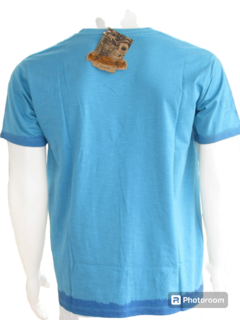 Camisa Masculina Maresia Gola v Manga Curta Azul - comprar online