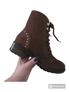 Bota Coturno Feminino Via Jully Couro Nobuck Nova Coleção - comprar online
