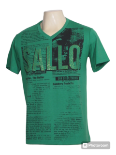Camiseta Sallo Masculina Gola v Silk Verde na internet
