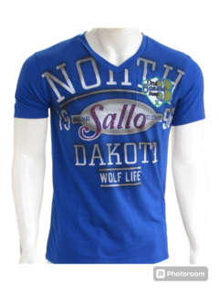 Camiseta Original Sallo Masculina Gola v Silk Azul Royal