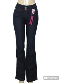 Calça Feminina Ultimato Adulto Feminina Flare Cós Alto Lavagem Escura