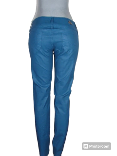 Calça Feminina Jeans Encerado Luapole Cós Médio - netpizante