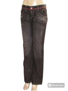 Calça Jeans Feminina Cintura Baixa Reta Tavernit - loja online