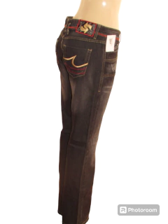 Calça Jeans Feminina Cintura Baixa Reta Tavernit - netpizante