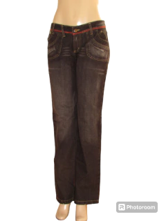 Calça Jeans Feminina Cintura Baixa Reta Tavernit - comprar online