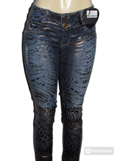 Calça Jeans Feminina Estampa Tigresa Cig Ly Cós Médio - comprar online
