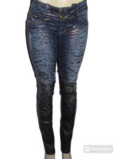 Calça Jeans Feminina Estampa Tigresa Cig Ly Cós Médio