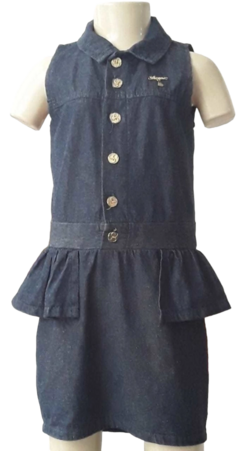 Vestido Jeans Infantil Com Botões