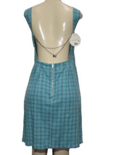 Vestido Ponto Por Ponto Alça Decote C/Corrente/Duas cores - loja online