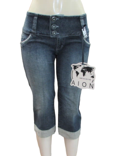 Bermuda Capri Feminina Jeans Cós Médio Aion