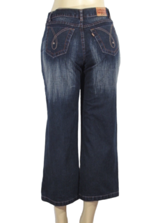 Calça Capri Jeans Reta Cintura Alta Tavernit 100% Algodão na internet