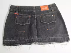 Mini Saia Jeans Zigurat Barra Desfiada - comprar online
