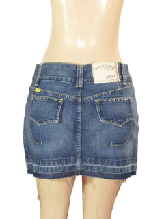 Mini Saia Jeans Zigurat Barra Desfiada - comprar online
