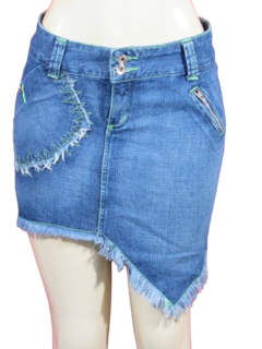 Mini Saia Jeans Barra Desfiada 14181 Zigurat