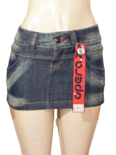 Mini Saia Jeans Cós Duplo Passante Opera Z