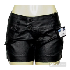 Short Feminino Jeans Encerado Preto