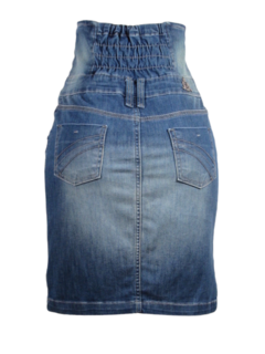 Saia Jeans Luápole Media Cintura Alta Modeladora na internet