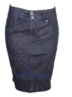 Saia Jeans Lápis Secretaria Luápole Mega flex