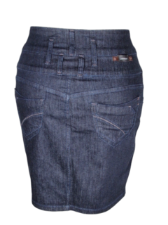 Saia Luápole jeans Cós Alto Com Passante Moda Evangélica na internet