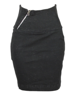 Saia Mid Luápole Jeans Gliter Cós Modelador 10170 Moda Evagélica