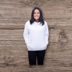 Casaco Moletom Canguru Flanelado Branco Unissex - comprar online