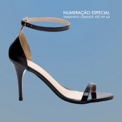 Sandália Feminina Social Arrasadora Salto Fino Verniz Preto 40 ao 44 - netpizante