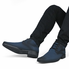 Bota Social Masculina San Lorenzo 1090 Nobuck Marinho 37 ao 45 Menor Preço do Brasil - comprar online